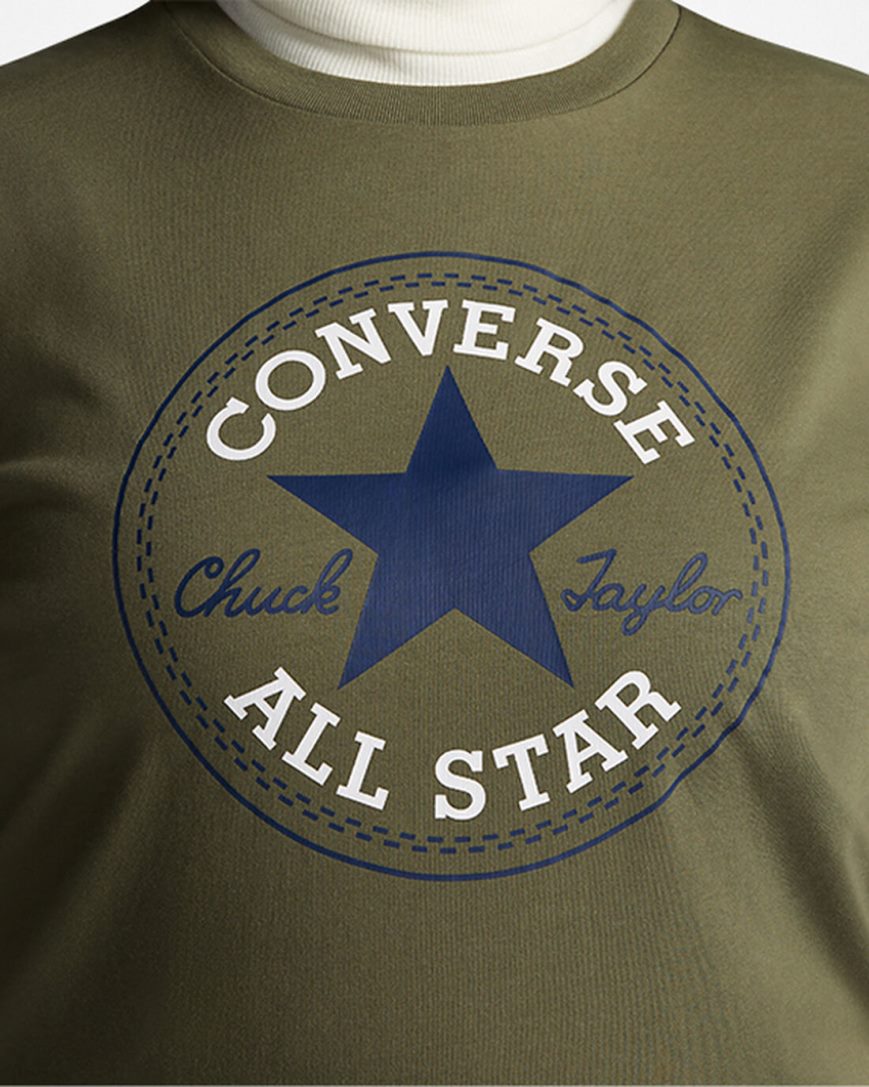 T-Shirts Dama Converse Go-To All Star Patch Standard Fit Masline Verzi | RO JFYHX034